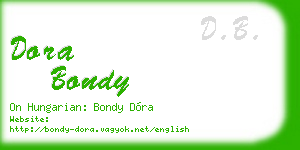 dora bondy business card